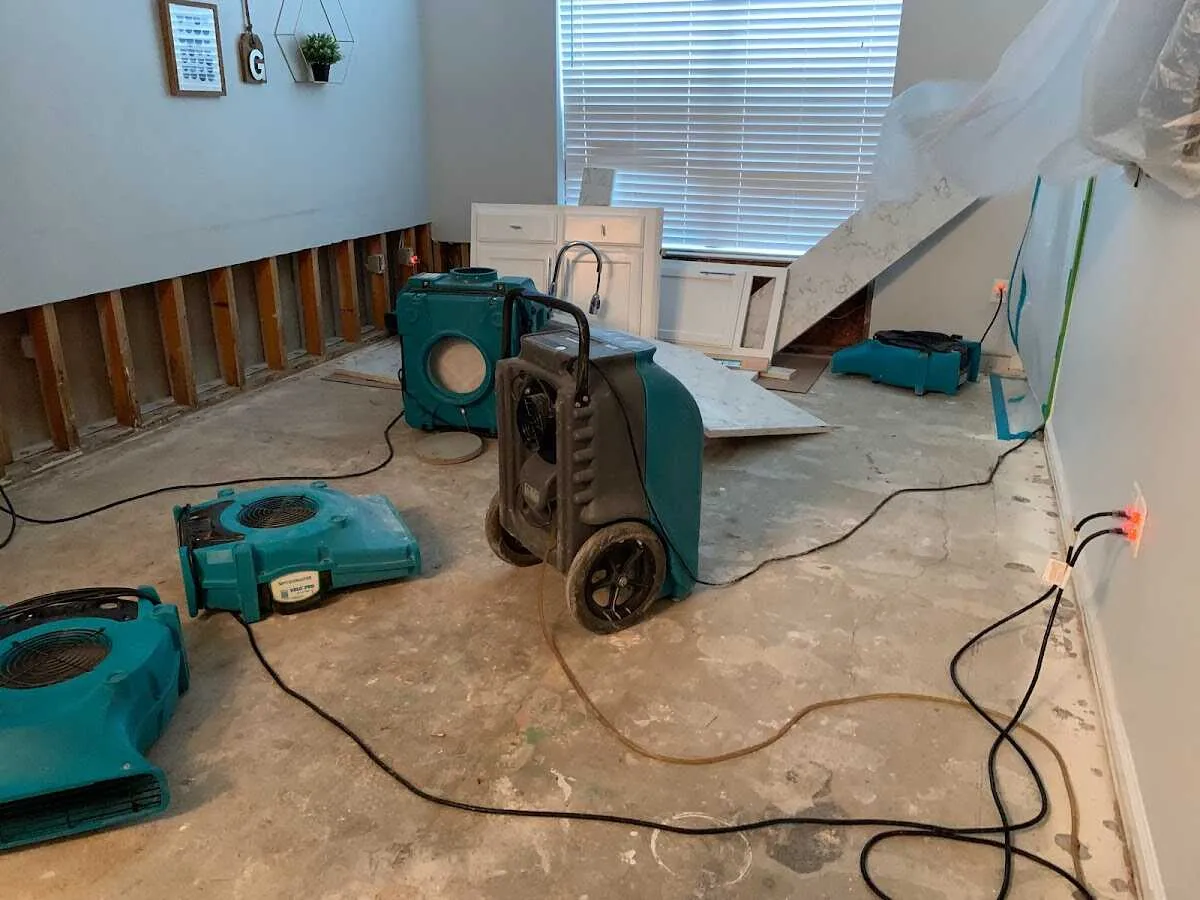Dehumidifier in flood-cut room for Water Extraction & Removal in Onalaska